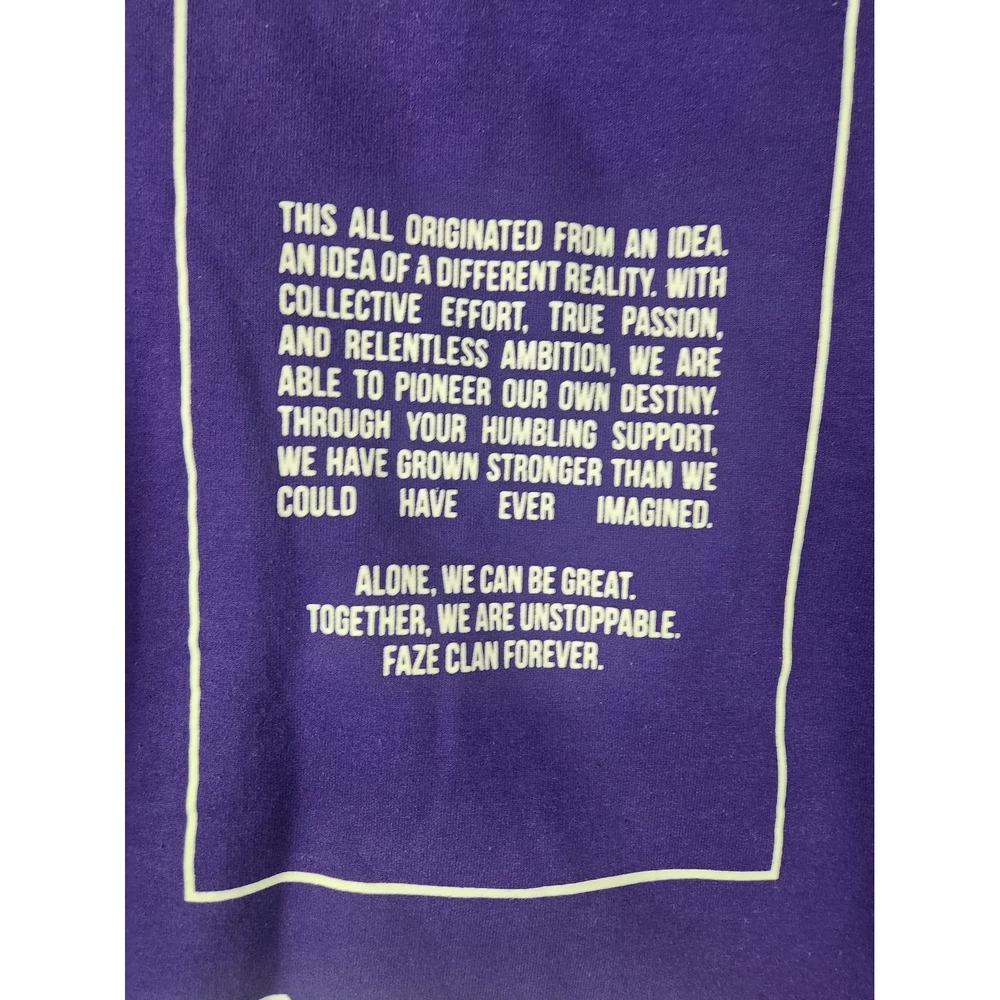 FaZe Clan Faze‎ Up Purple Hoodie Sweatshirt Size S - Picture 14 of 14